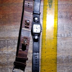 Fossil watch with two bands